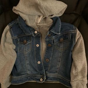 Okie Dokie Jean Jacket,Sweatshirt With Hood Lining. Size 18m